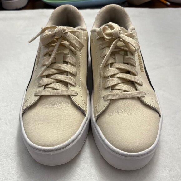 Puma Womens Platforms 390758-08 Beige & Black Sneakers With Lace-Up Closure - Picture 7 of 16